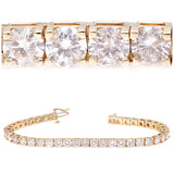 18k Yellow Gold 10.74ctw Diamond Luxury Tennis Bracelet IGI Certified 7"