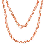 14k Rose Gold Handmade Fashion Link Necklace 24" 3mm 31 grams