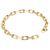 Men's 14k Yellow Gold Solid Handmade Link Chain Bracelet 7" 7mm 34.6 grams - 7"