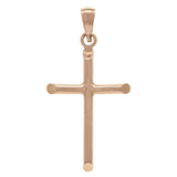 14k Rose Gold Plain Cross Religious Charm Pendant Small - Rose,Small