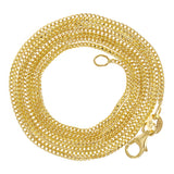 Italian 14k Yellow Gold Solid Diamond Cut Franco Chain Necklace 18" 1mm 2.7 grams - Yellow,18" 2.7 grams