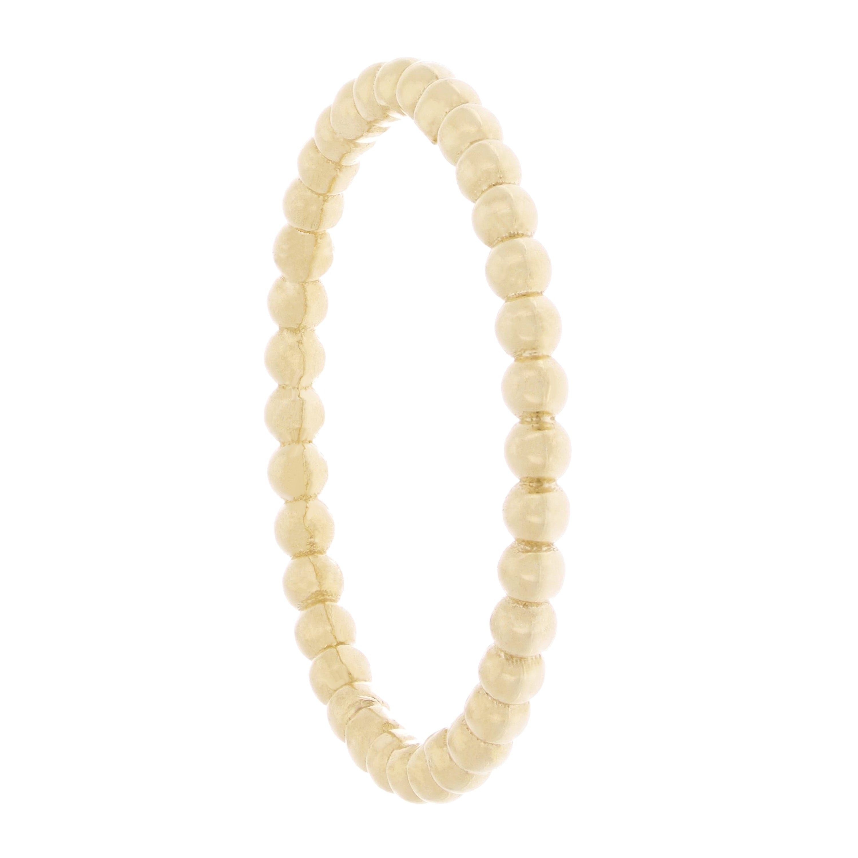 14k Yellow Gold Bright Polished Beaded Slim Stackable Band Size 4.5 - Yellow