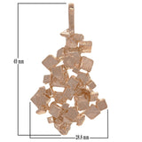 14k Rose Gold Heavy Chunky Free Form Nugget Pendant 1.9" 14.5 grams - Rose