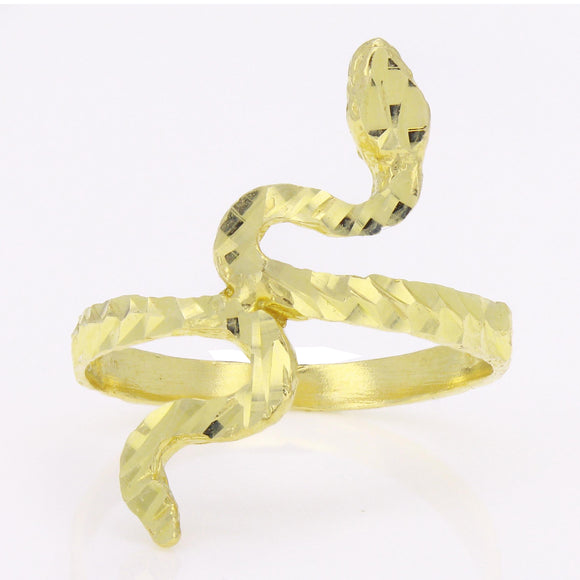 14k Rose Gold Diamond Cut Serpent Snake Ring Sizes 5-12