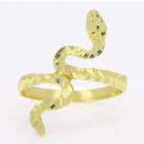 14k Rose Gold Diamond Cut Serpent Snake Ring Sizes 5-12