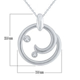 10k White Gold Diamond Accented Scrolled Open Circle Pendant Necklace 18"