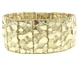 10k Yellow Gold Nugget Bracelet  8.75-9.5" 31.75mm 101.4 grams Real Solid Gold