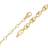 14k Yellow Gold Solid Handmade Oval Link Bracelet 7" 8.3mm 18.4 grams - 7" 18.4 grams