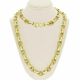 14k Yellow Gold Solid Handmade Fashion Link Chain Necklace 10.5mm 20" 100 grams - Yellow,20"
