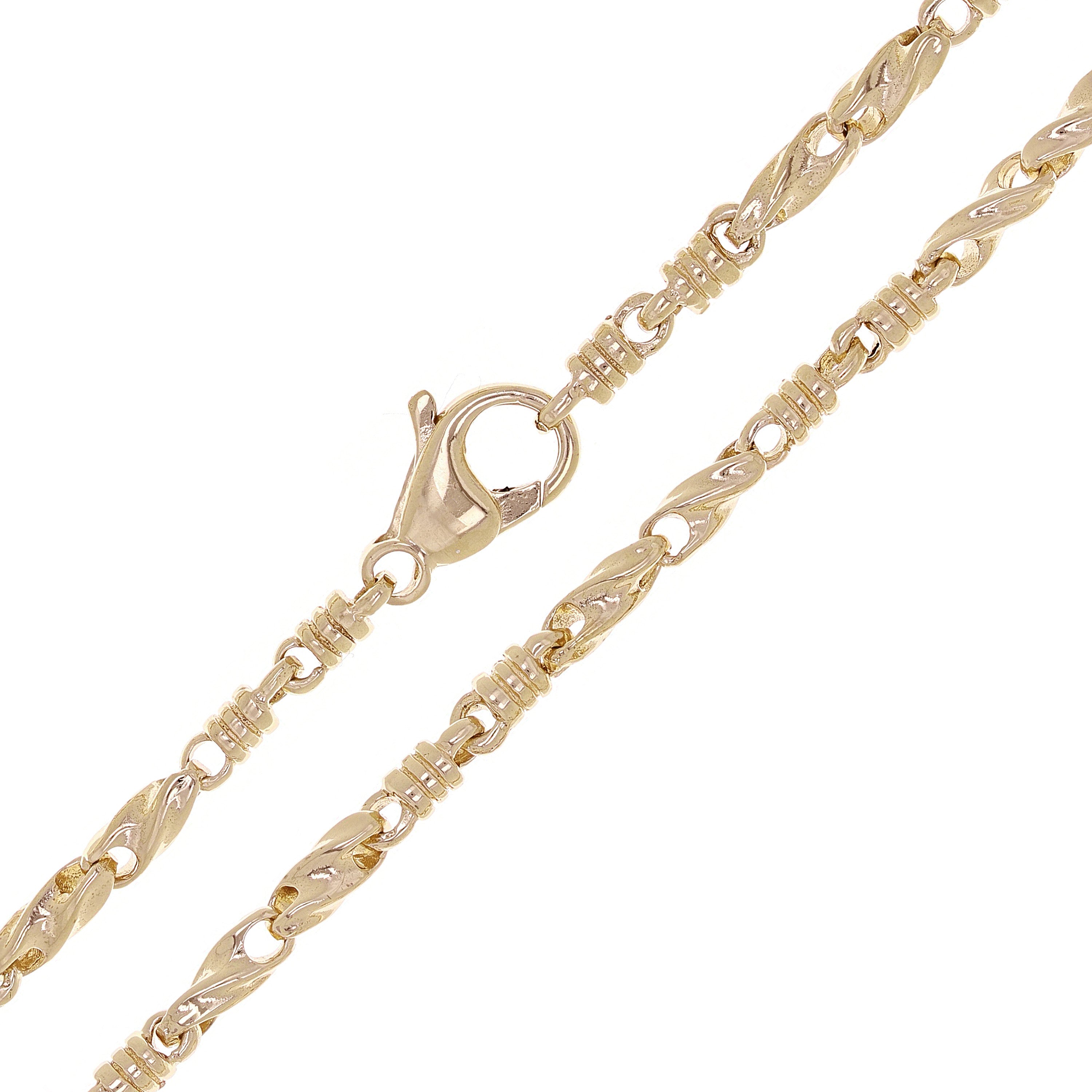 14k Yellow Gold Handmade Fashion Link Necklace 18" 3.5mm 31 grams - Yellow,18"