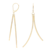 Italian 14k Yellow Gold Polished Infinity Dangle Earrings 2.7"