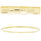Italian 14k Yellow Gold Faceted 3mm 3" Diameter Round Bangle Bracelet 3 grams