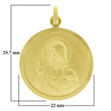 Italian 14k Gold Sacred Heart of Jesus & Lady of Perpetual Help Medal Pendant