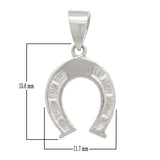 14k White Gold Solid Small Horse Shoe Charm Pendant 0.9 grams - White