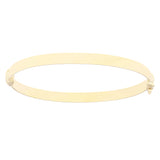 Italian 14k Yellow Gold Polished Rounded Hollow Bangle Bracelet 7" 5mm
