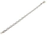 14k White Gold Handmade Fashion Link Bracelet 8" 6.3mm 17.7 grams - White,8"