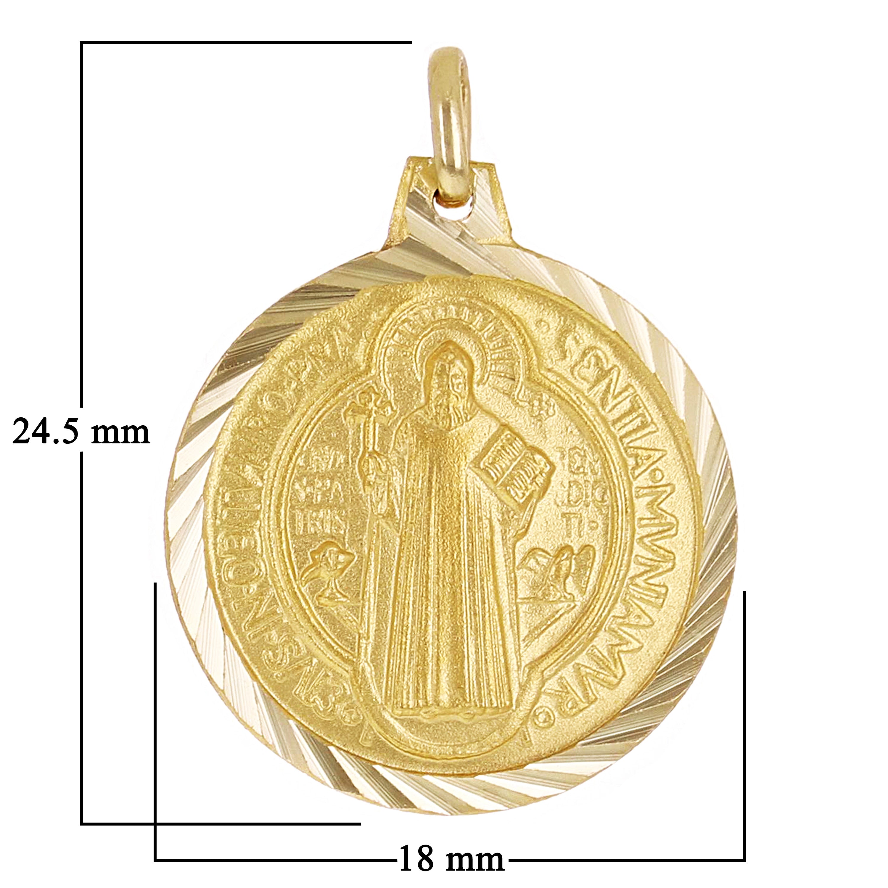 Italian 14k Yellow Gold Saint Benedict Religious Charm Pendant 1" 2.5 grams