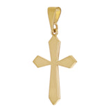 14k Yellow Gold Solid High Polish 3D Passion Cross Charm Pendant 1.6" 4.2 grams