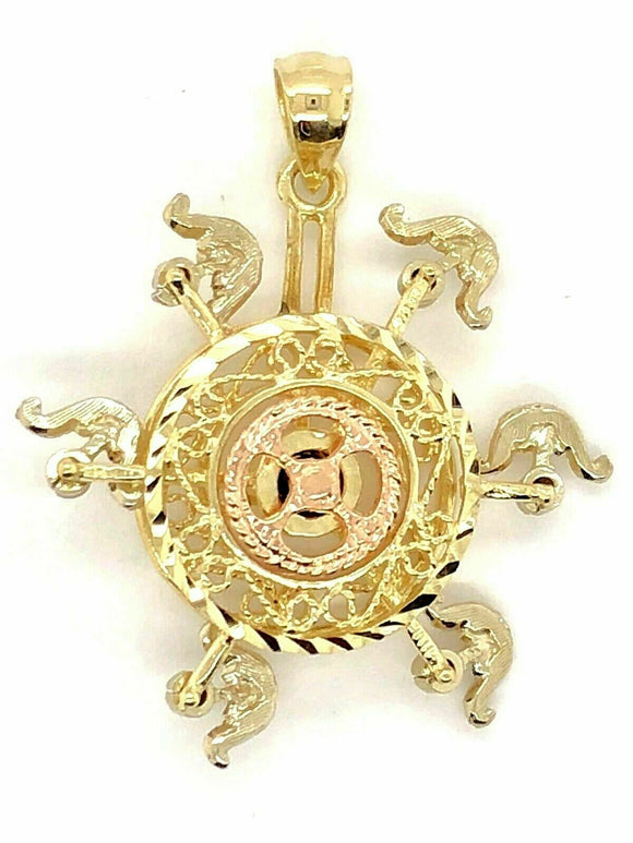 14k Two Tone Gold Ferris Wheel Charm Pendant 4.1 grams