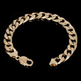 10k Yellow Gold Curb Link Chain Bracelet 7" 10mm 28.3 grams - 7"