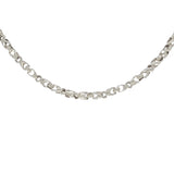 14k White Gold Handmade Fashion Link Necklace 28" 6.56mm 86.5grams - White,28"