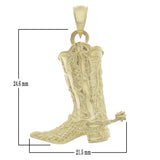 14k Yellow Gold Western Cowgirl Boots Cowboy Boots Charm Pendant 3.3 grams - Yellow