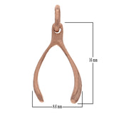 14k Rose Gold Luck Wish Bone Pendant - Rose