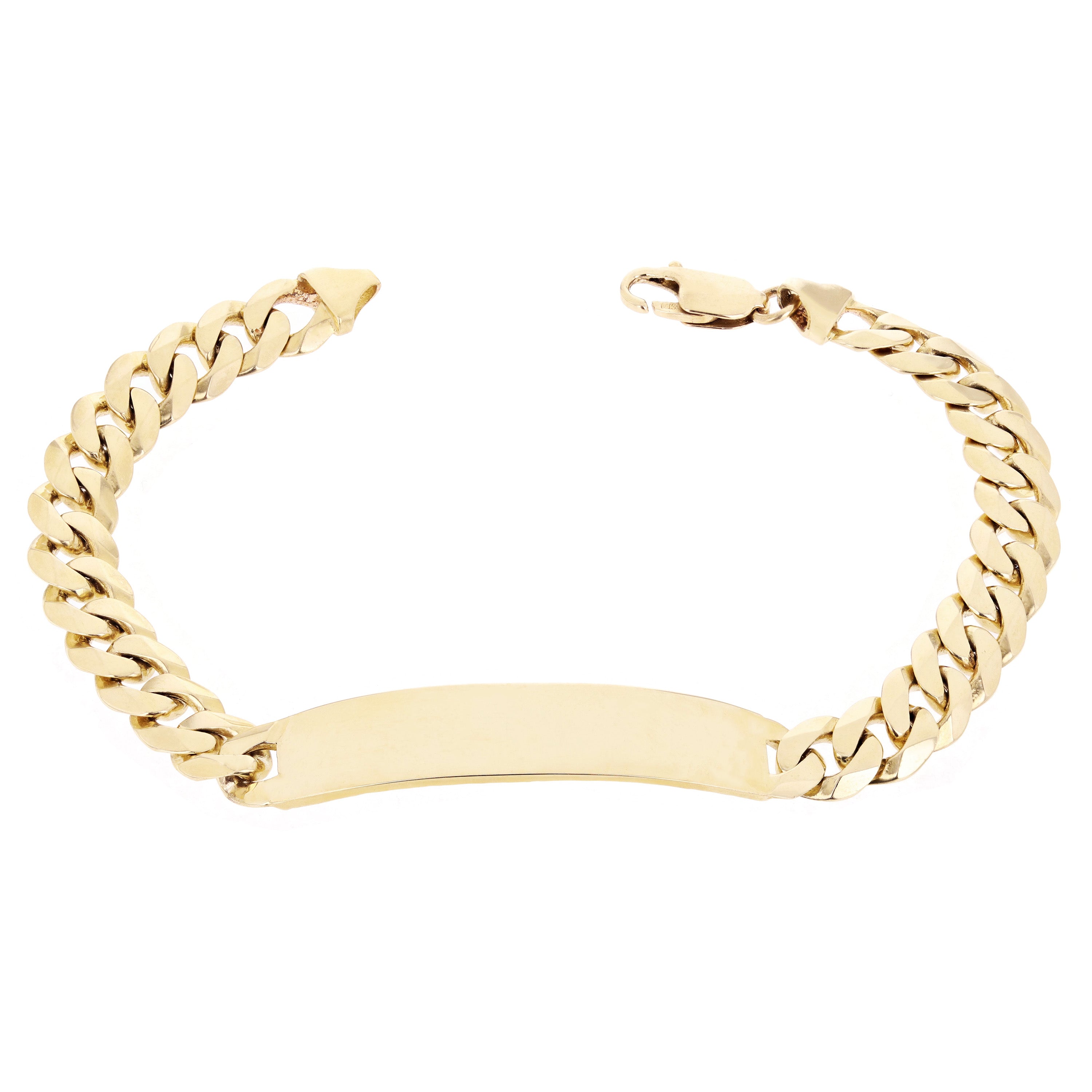 Men's 14k Yellow Gold Cuban ID Bracelet 8.25" 9.3mm 24.6 grams