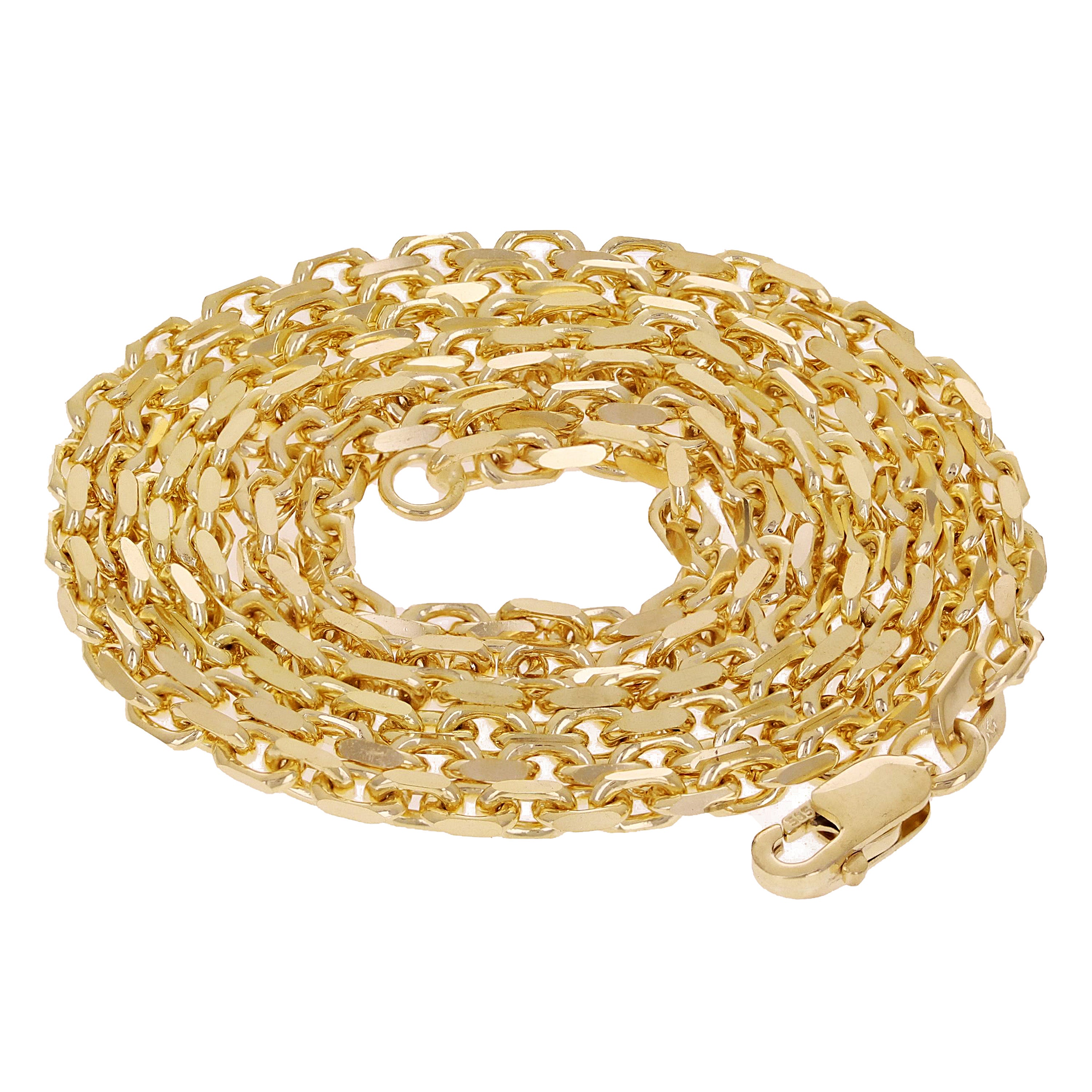 Italian 14k Yellow Gold Solid Anchor Link Cable Chain Necklace 18" 2.2mm 9 grams - 18" 9 grams