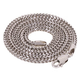 Italian 14k White Gold Solid Diamond Cut Franco Chain Necklace 24" 2mm 13.2grams - White,24" 2mm 13.2 grams