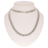 10k White Gold Solid Heavy Miami Cuban Chain Link Necklace 30" 10 mm 175 grams with Lobster Clasp - White,30"
