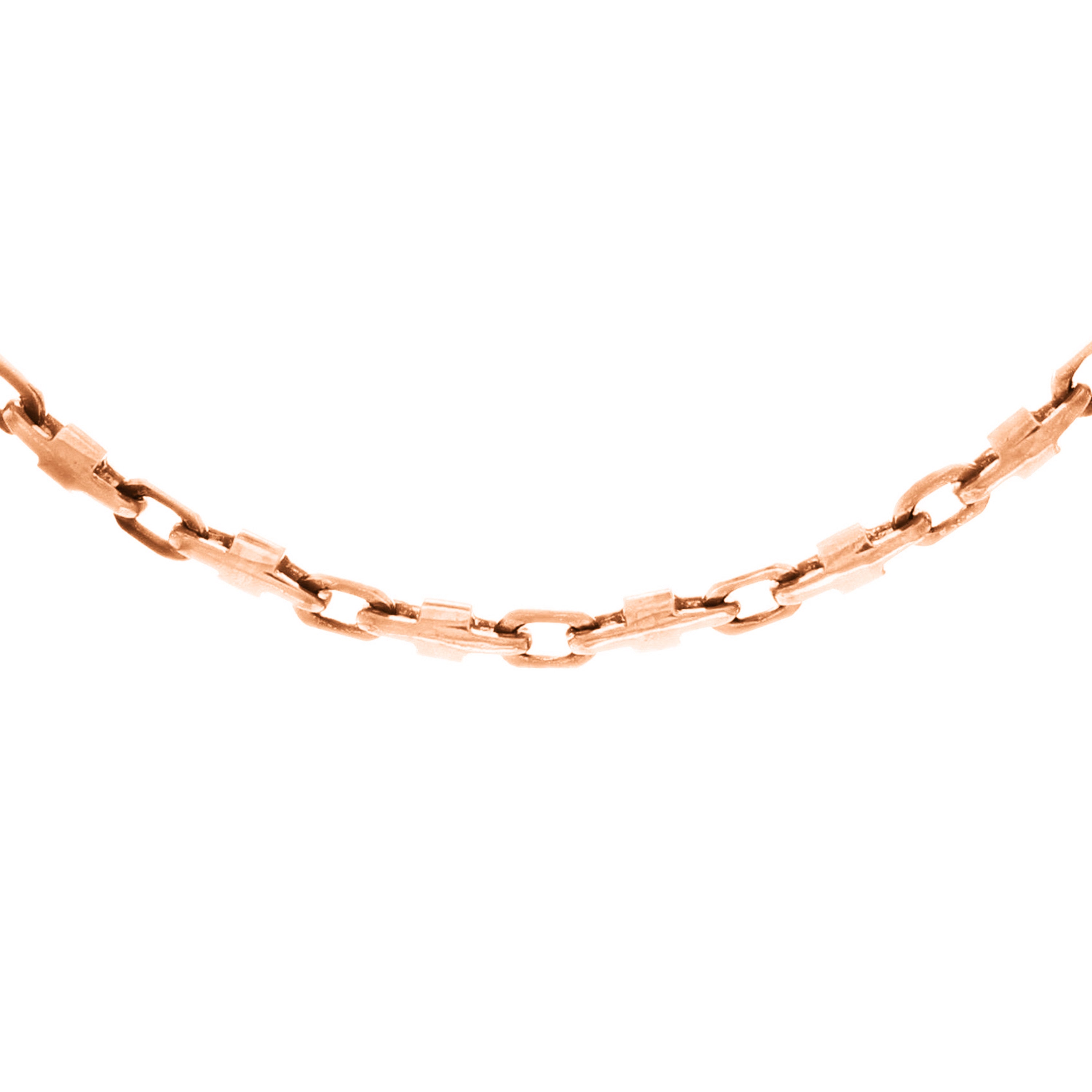 14k Rose Gold Solid Handmade Fashion Link Chain Bracelet 8.5" 4.4mm 12.8 grams - Rose,8.5"