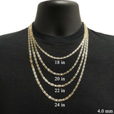 Italian 14k Tri-Color Gold Diamond Cut Valentino Chain Necklace 18" 4mm 10.2 grams - 18" 10.2 grams