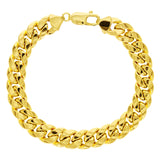 Italian 10k Yellow Gold Hollow Miami Cuban Chain Bracelet 8" 9.8mm 18.1 grams - 0.8" 18.1 grams