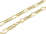 Men's 10k Yellow Gold Solid Figaro Chain Necklace 30" 12.5mm 162.8 grams