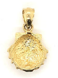 14k Yellow Gold Solid Scallop Sea Shell Charm Pendant 1.6 grams