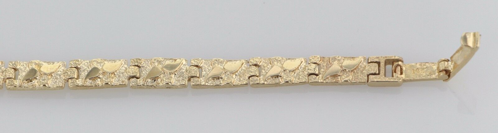 14k Yellow Gold Nugget Bracelet Adjustable 8.5" 5.5mm 14 grams - 8.5"