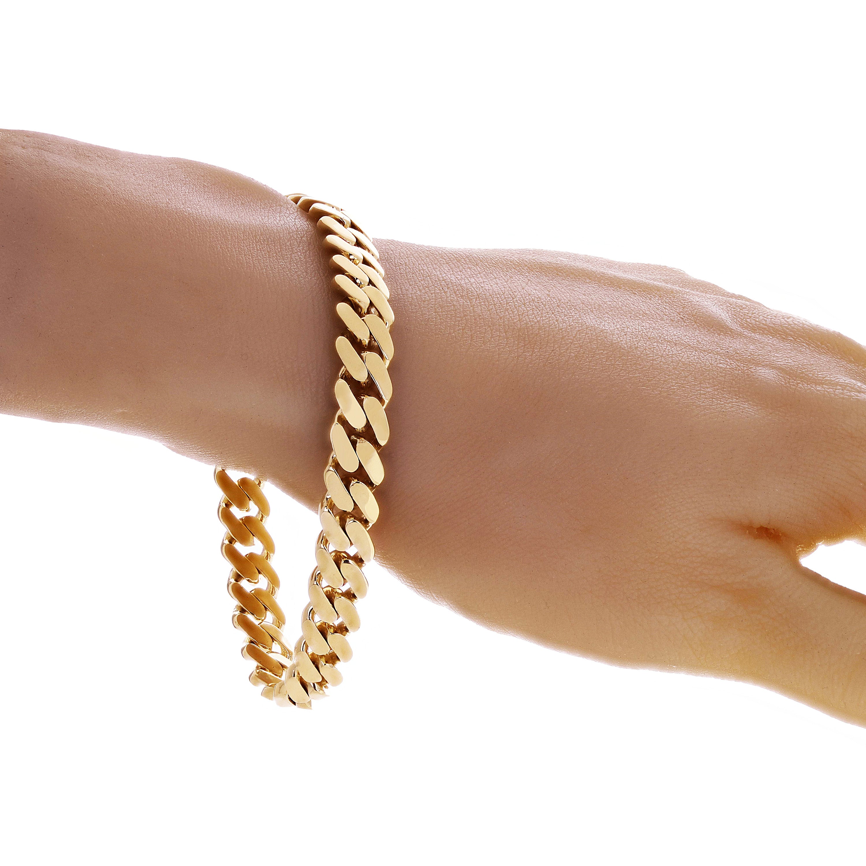 Men's 14k Yellow Gold Solid Miami Cuban Link Bracelet 7" 9.5mm 36.6 grams - 7"