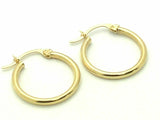 14k Yellow Gold Hollow Round Hoop Loop Earrings 22.3mmx2 mm - 1.5 grams
