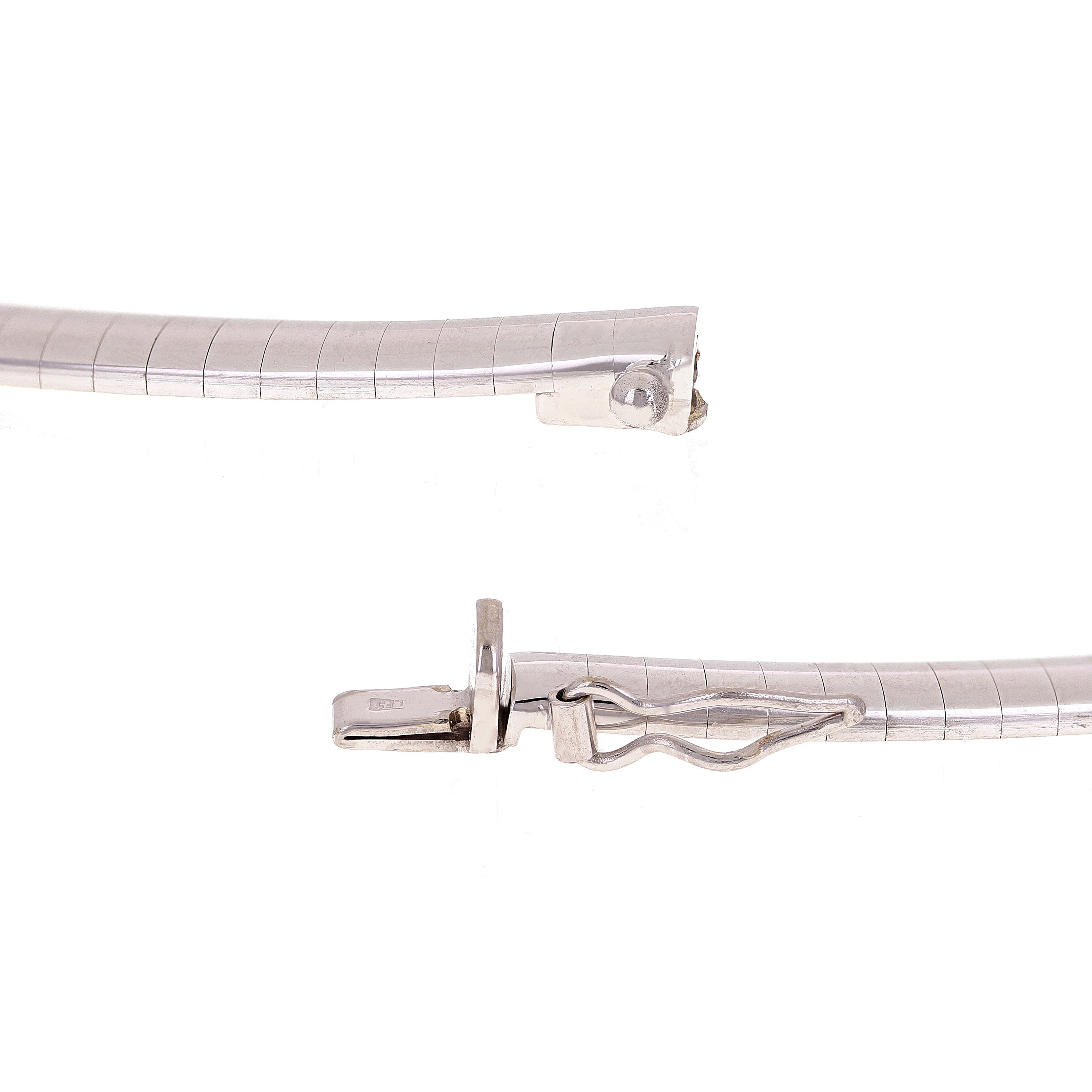 Women's Italian 14k White Gold Omega Necklace Choker 16" 4mm 20.8 grams - 20.8 grams