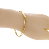Italian 14k Yellow Gold Engravable Figaro Baby Kids ID Bracelet 5mm 7" 2.9 grams