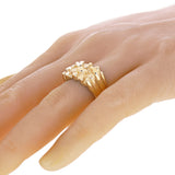14k Yellow Gold Solid Rectangle Nugget Ring Size 7.5 - 12.4mm 9.9 grams - Ring Size 7.5
