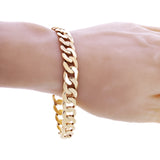 14k Yellow Gold Solid Flat Curb Cuban Link Chain Bracelet 7" 10.3mm 26.3 grams - 7" 26.3 grams