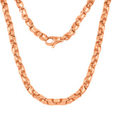 Men's 14k Rose Gold Handmade Fashion Link Necklace 20" 4.8mm - 20"