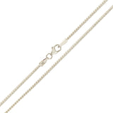 Italian 14k White Gold Solid Diamond Cut Franco Chain Necklace 20" 1.3mm 4.3 grams - White,20" 1.3mm 4.3 grams