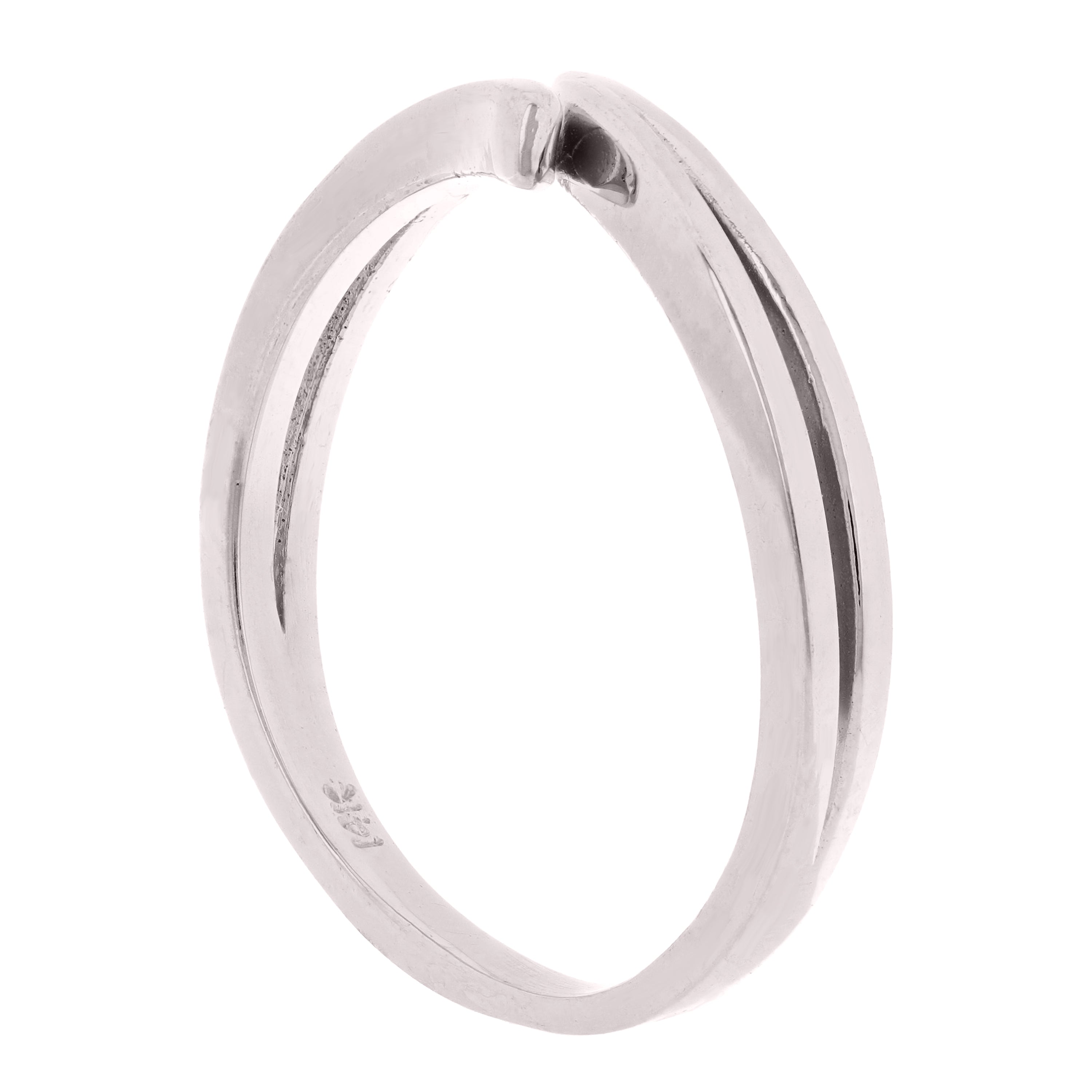 14k White Gold Stackable Bypass Ring 2.4 grams Size 5.5 - White