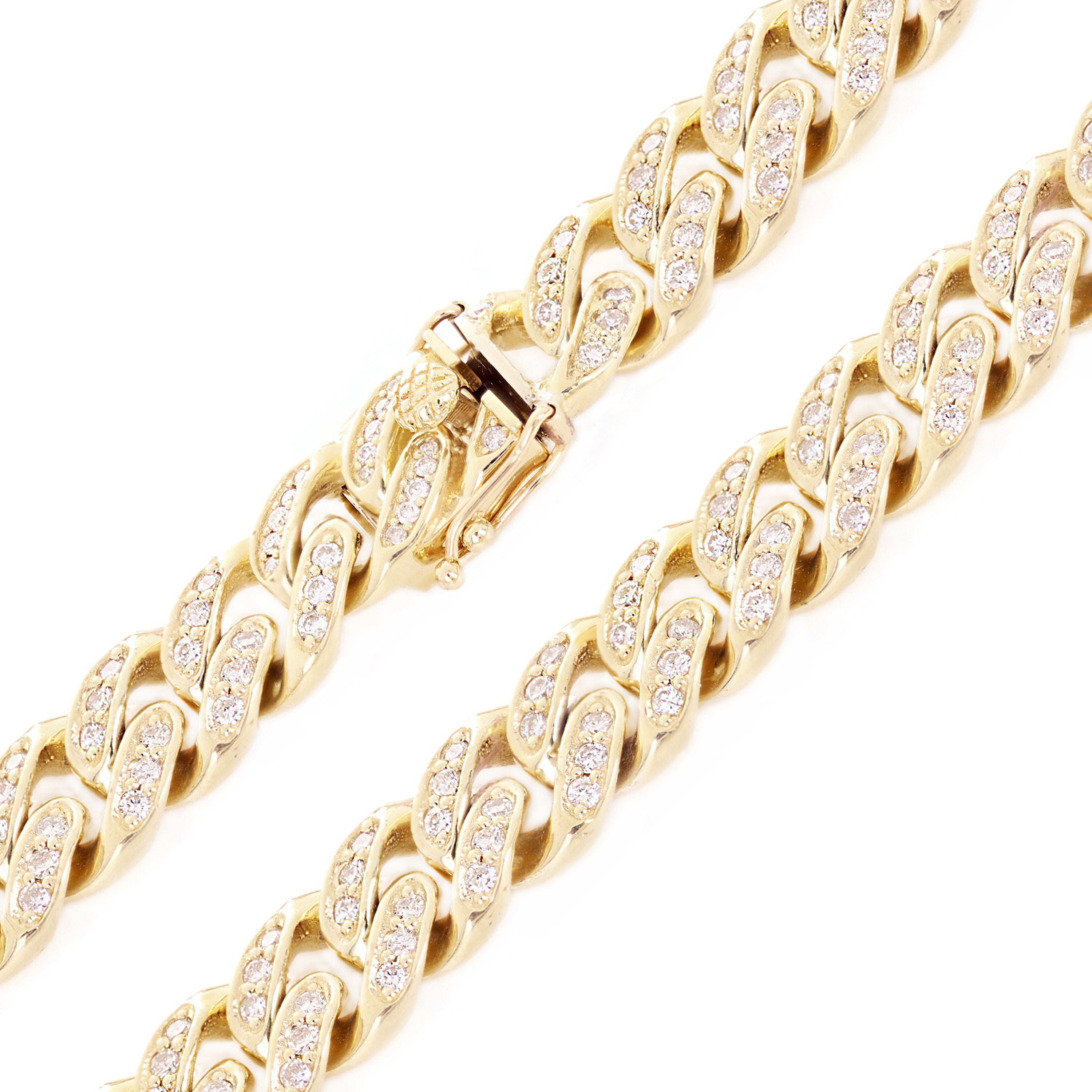 14k Yellow Gold 4.4ctw Diamond Miami Cuban Link Bracelet 11.5mm 8.5" ICED OUT