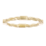14k Yellow Gold Twisted and Bar Stackable Ring Band Size 6.75 - 2.4mm 2.8 grams