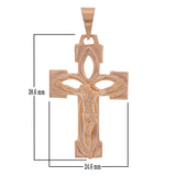 14k Rose Gold Jesus Christ Crucifix Cross Religious Charm Pendant 5.2 grams - Rose