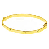 Italian 14k Yellow Gold Hollow Screw Design Bangle Bracelet 7" 4mm 5.3 grams